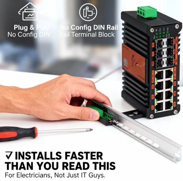 مفتاح PoE صناعي L2 + 8 منافذ 1 - مراجعة Sfp+ 10G Managed Switch 8 Port وسعره
